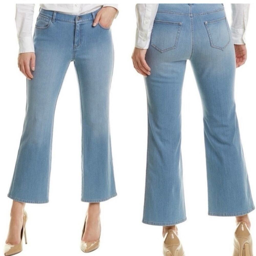 Lafayette 148 New York Mercer Cropped Kick Flare Stretch Denim Size 14